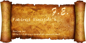Fabinyi Euszták névjegykártya